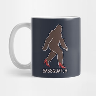 Sassquatch - Badass With An Attitude To Match  - Bigfoot - red Heels Mug